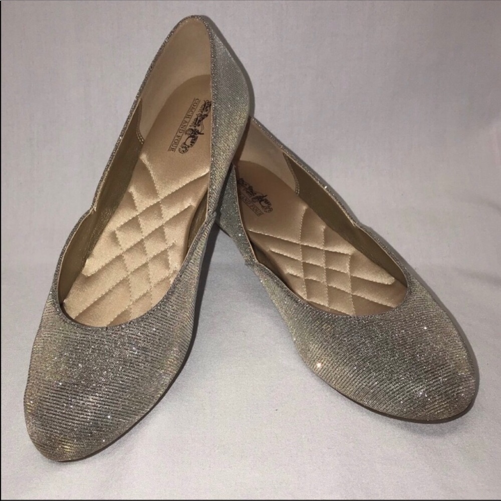 Coach and Four | Silver Ballet Flats Gold
